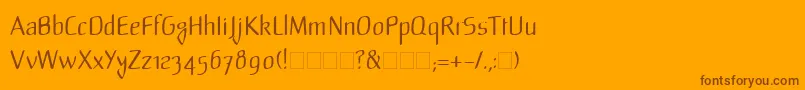 LinotypeMild Font – Brown Fonts on Orange Background