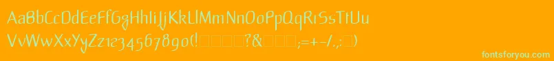 LinotypeMild Font – Green Fonts on Orange Background