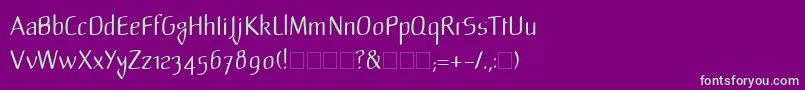 LinotypeMild Font – Green Fonts on Purple Background