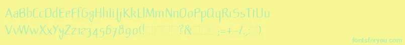 LinotypeMild Font – Green Fonts on Yellow Background