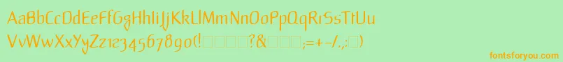 LinotypeMild Font – Orange Fonts on Green Background