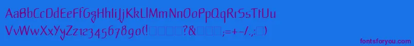 LinotypeMild Font – Purple Fonts on Blue Background