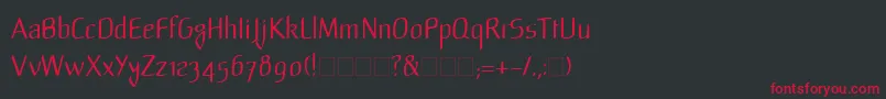 フォントLinotypeMild – 黒い背景に赤い文字