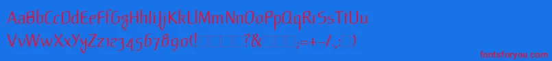 LinotypeMild Font – Red Fonts on Blue Background