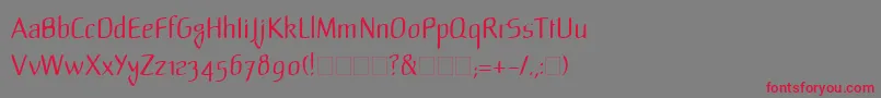 フォントLinotypeMild – 赤い文字の灰色の背景