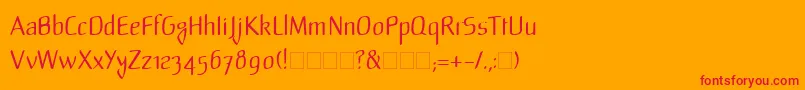 LinotypeMild Font – Red Fonts on Orange Background