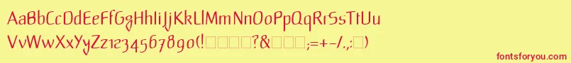 フォントLinotypeMild – 赤い文字の黄色い背景
