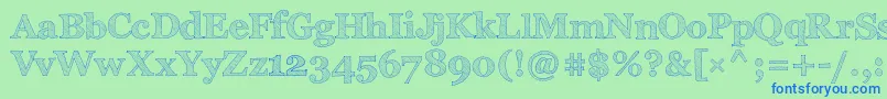 フォントArchisticoNormal – 青い文字は緑の背景です。