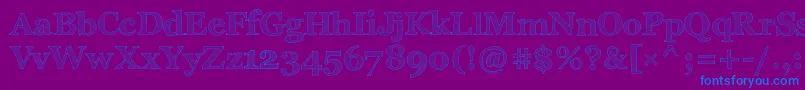 フォントArchisticoNormal – 紫色の背景に青い文字