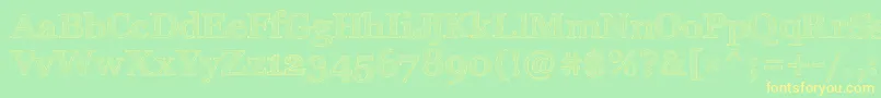 フォントArchisticoNormal – 黄色の文字が緑の背景にあります