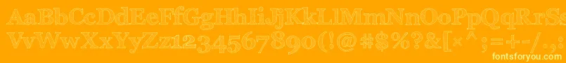 ArchisticoNormal-Schriftart – Gelbe Schriften auf orangefarbenem Hintergrund