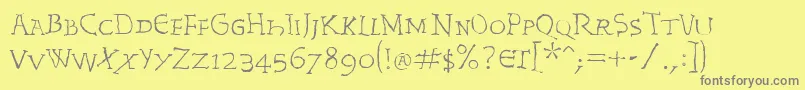 InvasionLtRex Font – Gray Fonts on Yellow Background