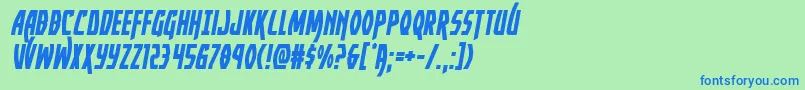 Шрифт Yankeeclippersemital – синие шрифты на зелёном фоне