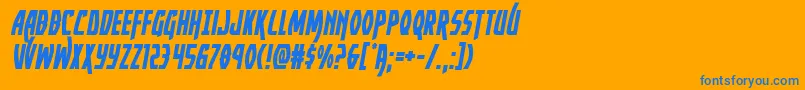 Yankeeclippersemital Font – Blue Fonts on Orange Background