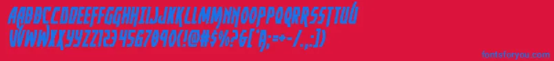 Yankeeclippersemital Font – Blue Fonts on Red Background