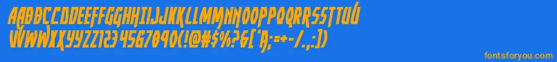 Yankeeclippersemital Font – Orange Fonts on Blue Background