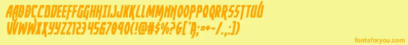 Yankeeclippersemital Font – Orange Fonts on Yellow Background
