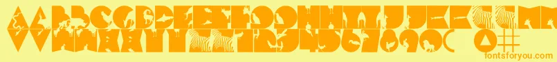 FtfMintheeHewante Font – Orange Fonts on Yellow Background