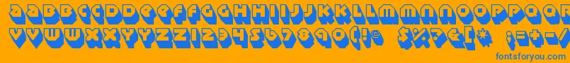 Sudbury Basin 3D Font – Blue Fonts on Orange Background