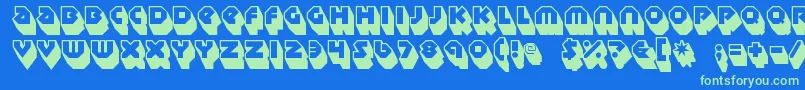 Sudbury Basin 3D Font – Green Fonts on Blue Background