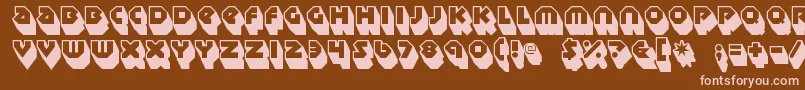 Sudbury Basin 3D Font – Pink Fonts on Brown Background