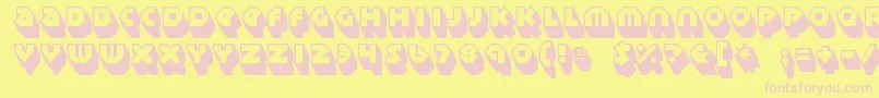 Sudbury Basin 3D Font – Pink Fonts on Yellow Background