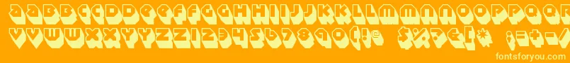 Sudbury Basin 3D-Schriftart – Gelbe Schriften auf orangefarbenem Hintergrund