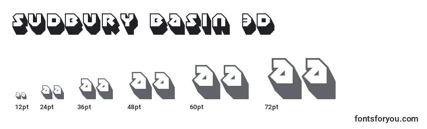 Размеры шрифта Sudbury Basin 3D