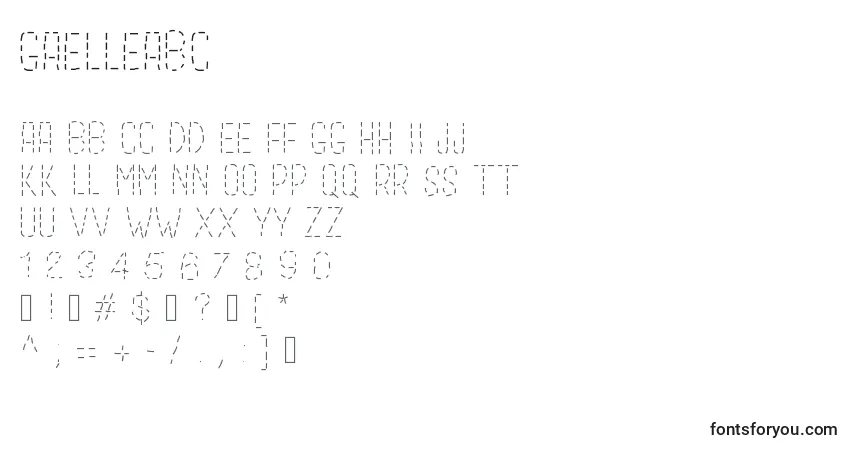 Czcionka Gaelleabc – alfabet, cyfry, specjalne znaki