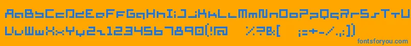 フォントSupersimpleRegular – オレンジの背景に青い文字