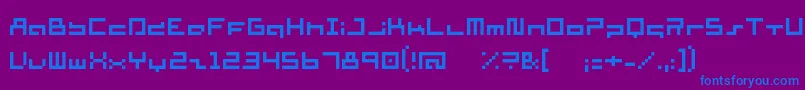 Fonte SupersimpleRegular – fontes azuis em um fundo violeta