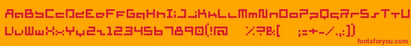 フォントSupersimpleRegular – オレンジの背景に赤い文字