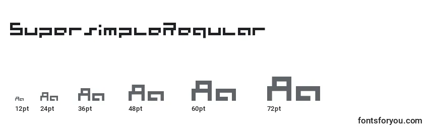 SupersimpleRegular Font Sizes