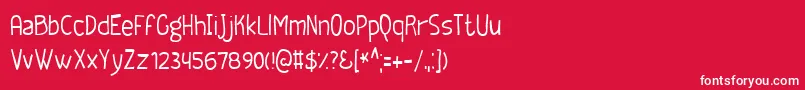 Fonte Geeker – fontes brancas em um fundo vermelho