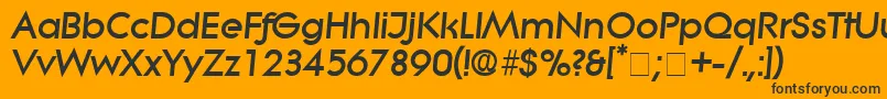 SaborDisplaySsiItalic-fontti – mustat fontit oranssilla taustalla