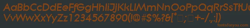 SaborDisplaySsiItalic-fontti – ruskeat fontit mustalla taustalla