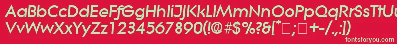Fonte SaborDisplaySsiItalic – fontes verdes em um fundo vermelho