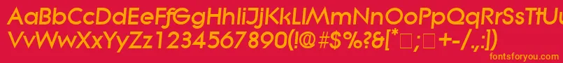 SaborDisplaySsiItalic-Schriftart – Orangefarbene Schriften auf rotem Hintergrund