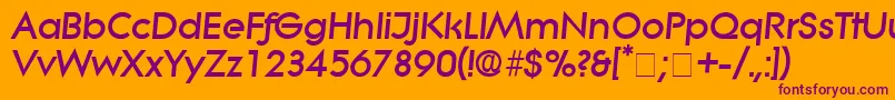 SaborDisplaySsiItalic-Schriftart – Violette Schriften auf orangefarbenem Hintergrund