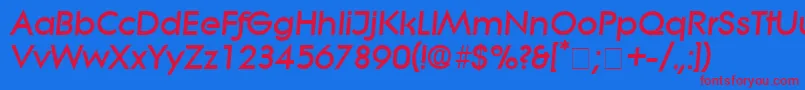 SaborDisplaySsiItalic-fontti – punaiset fontit sinisellä taustalla