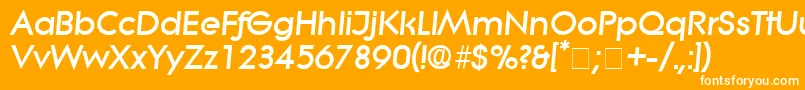 SaborDisplaySsiItalic-fontti – valkoiset fontit oranssilla taustalla