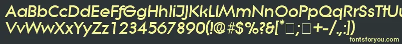 フォントSaborDisplaySsiItalic – 黒い背景に黄色の文字