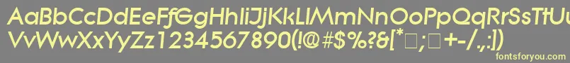 Шрифт SaborDisplaySsiItalic – жёлтые шрифты на сером фоне