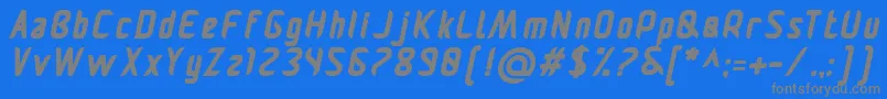 フォントPamekasanbi – 青い背景に灰色の文字