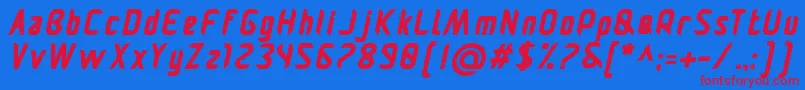 Pamekasanbi Font – Red Fonts on Blue Background