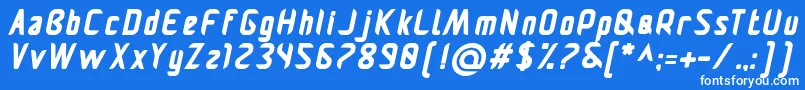 Pamekasanbi Font – White Fonts on Blue Background