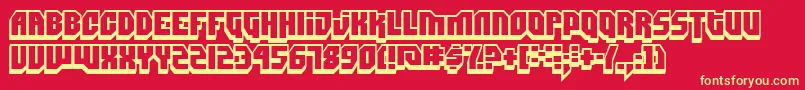 フォントDimis – 黄色の文字、赤い背景