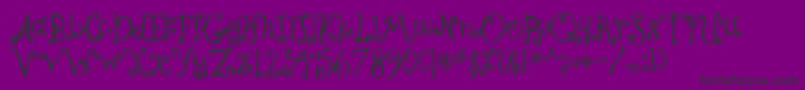 CurlyCoryphaeus-Schriftart – Schwarze Schriften auf violettem Hintergrund