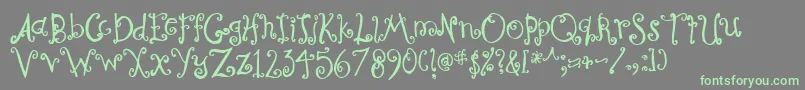 CurlyCoryphaeus-Schriftart – Grüne Schriften auf grauem Hintergrund