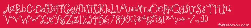 CurlyCoryphaeus Font – Pink Fonts on Red Background